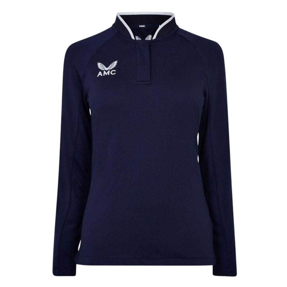 Castore Womens/Ladies  Long-Sleeved Polo Shirt / Navy/White